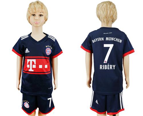 Bayern Munchen #7 Ribery Away Kid Soccer Club Jersey - Click Image to Close